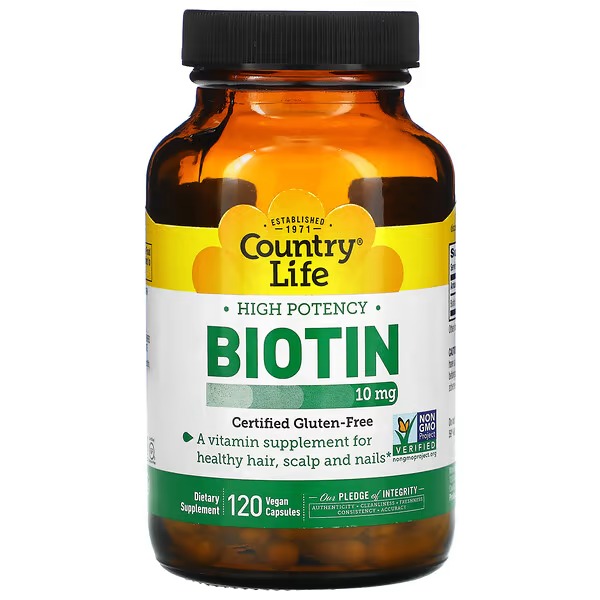 Country Life, High Potency Biotin, 10 mg, 120 Vegan Capsules_11zon
