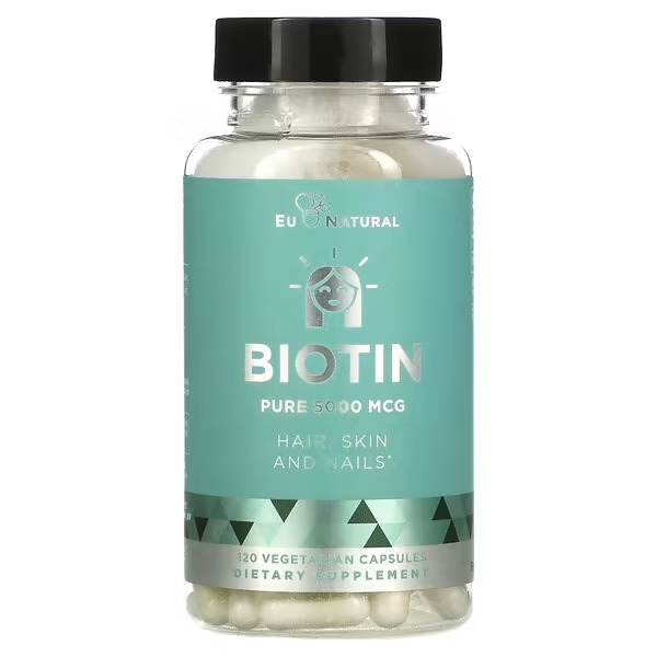 Eu Natural, Biotin, 5,000 mcg, 120 Vegetarian Capsules_11zon