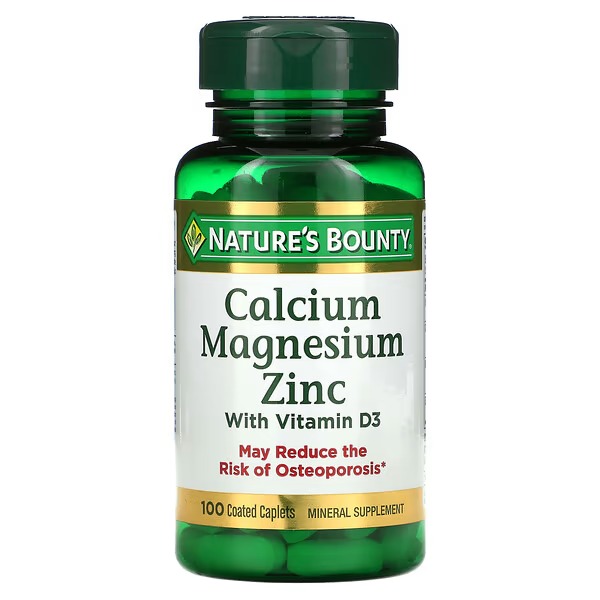 Nature's Bounty, Calcium Magnesium Zinc with Vitamin D3, 100 Coated Caplets_11zon