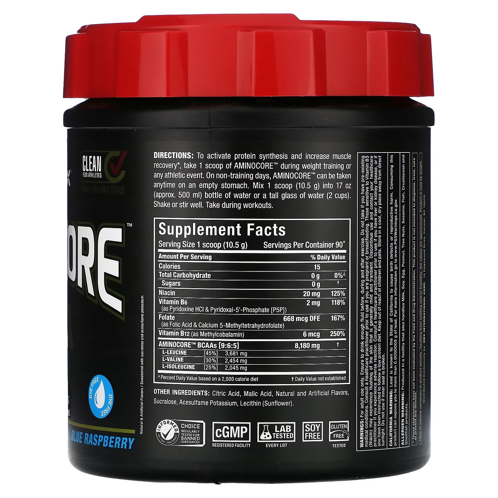 ALLMAX, AMINOCORE BCAA, Blue Raspberry, 2.1 lbs (945 g)1