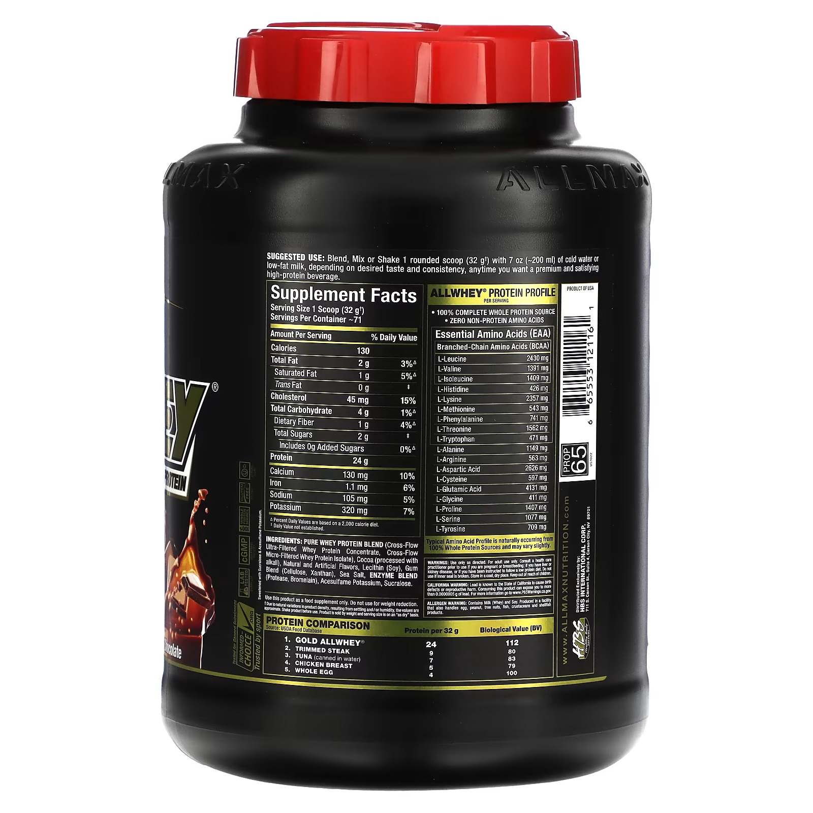 ALLMAX, Gold AllWhey, Premium Whey Protein, Chocolate, 5 lbs (2.27 kg)_1