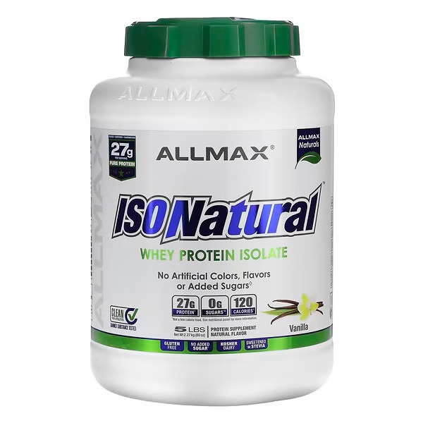 ALLMAX, IsoNatural, Pure Whey Protein Isolate, Vanilla, 5 lbs (2.27 kg)