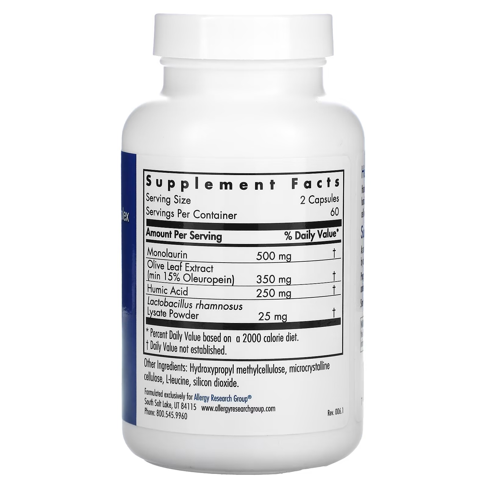 Allergy Research Group, Humic-Monolaurin Complex, 120 Vegetarian Capsules_1