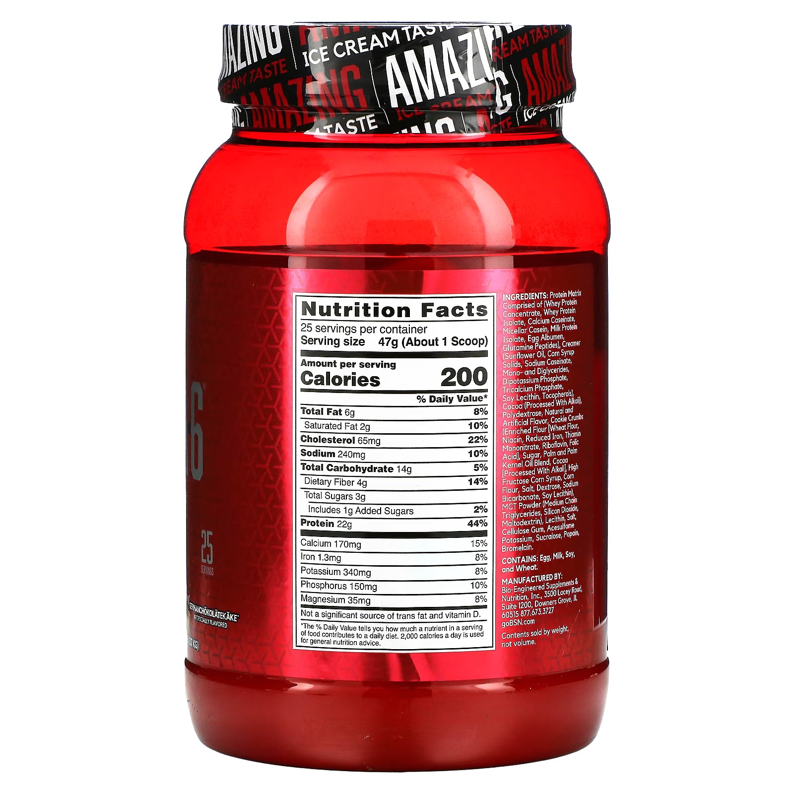 BSN, Syntha-6, Cold Stone Creamery, Germanchokolatekake, 2.59 lb (1.17 kg)1