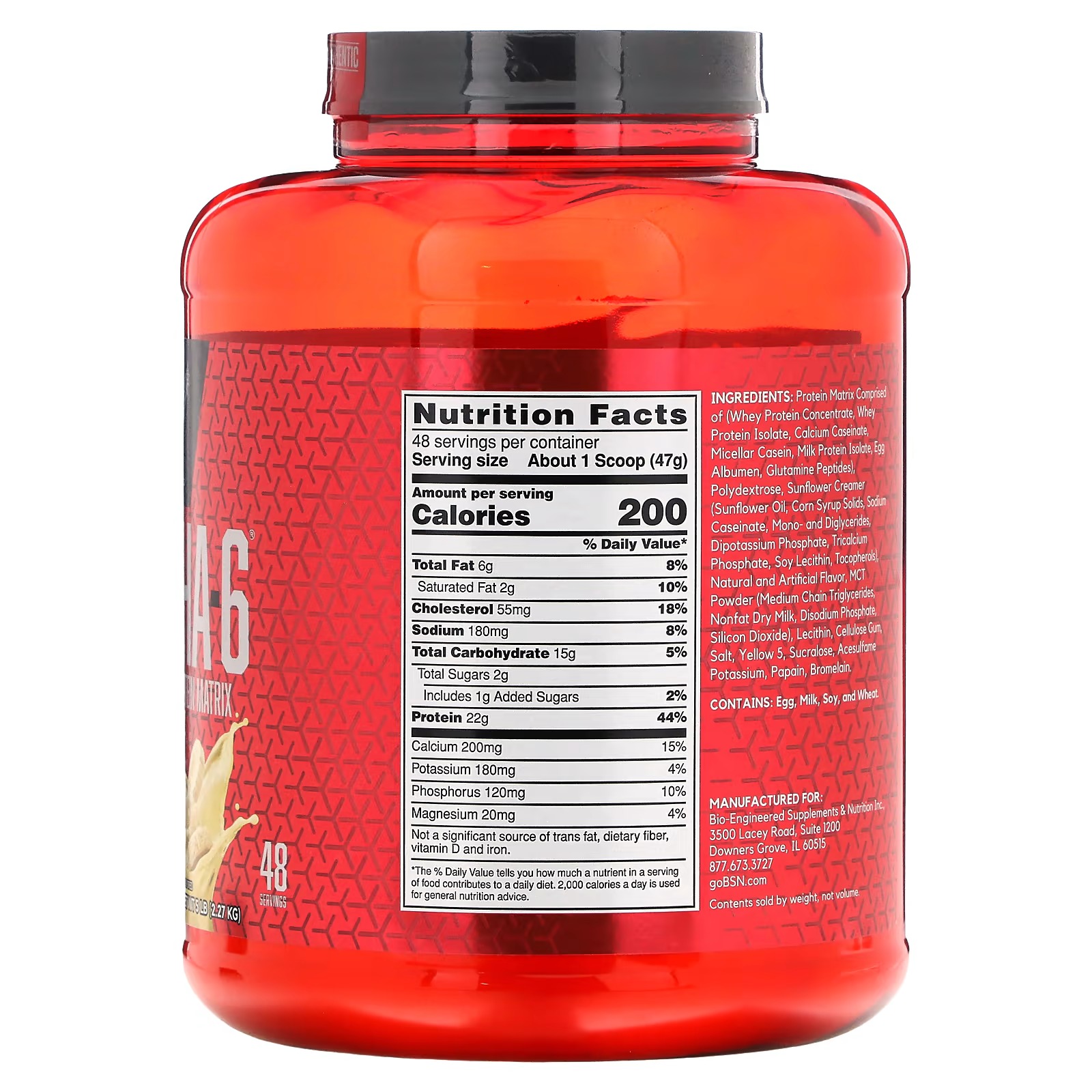 BSN, Syntha-6, Ultra Premium Protein Matrix, Banana, 5 lb (2.27 kg)_1