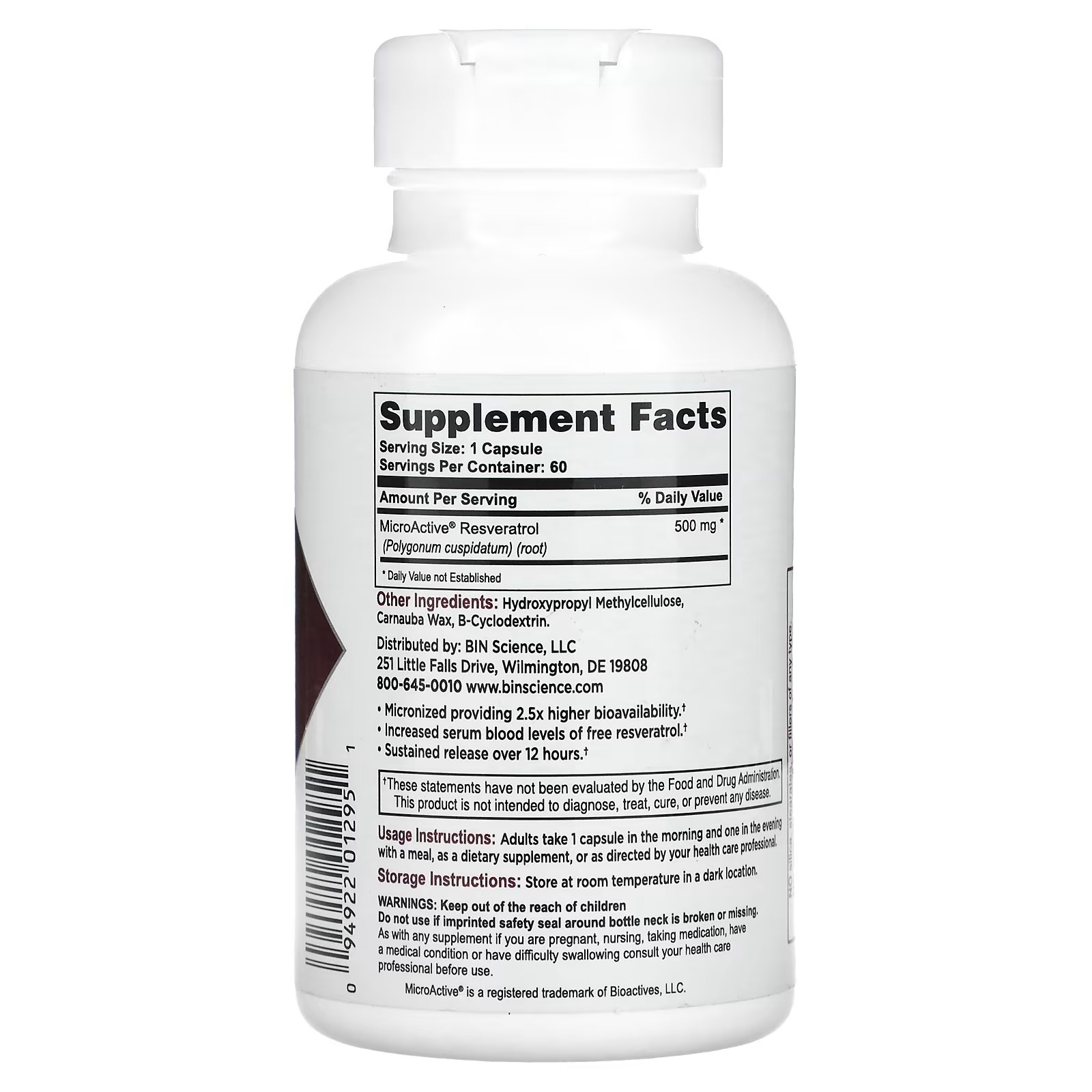 Biotivia, TransmaxTR, MicroActive-Resveratrol, 60 Capsules_1