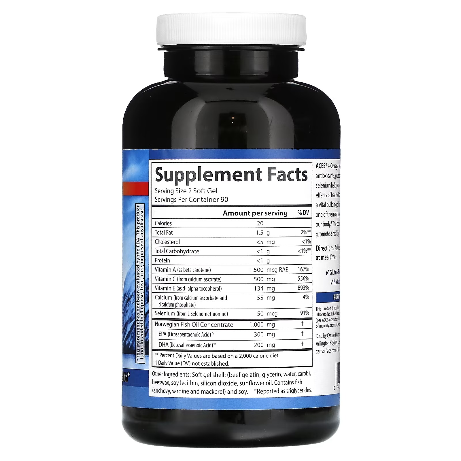 Carlson, ACES + Omega, 180 Softgels1