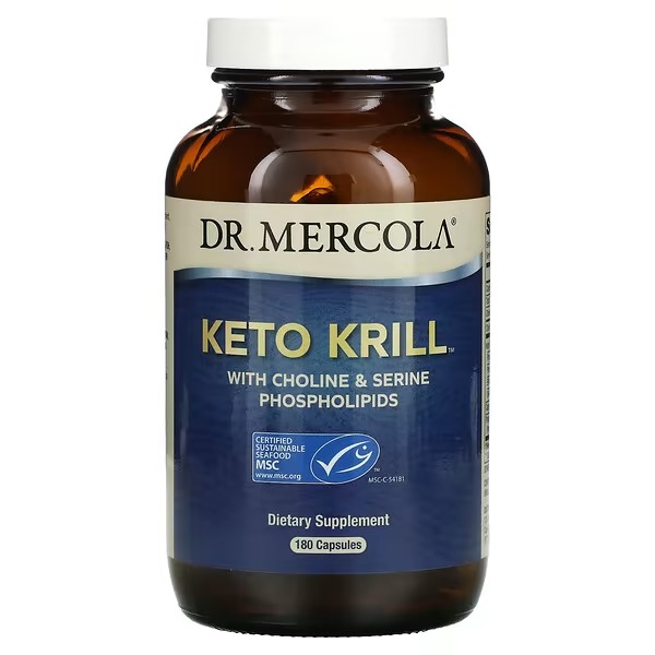 Dr. Mercola, Keto Krill with Choline & Serine Phospholipids, 180 Capsules