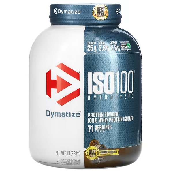 Dymatize, ISO100 Hydrolyzed, 100% Whey Protein Isolate, Gourmet Chocolate, 5 lb (2.3 kg)_1