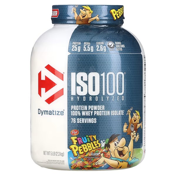Dymatize, ISO100 Hydrolyzed, Protein Powder, 100% Whey Protein Isolate, Fruity Pebbles Flavor, 5 lb (2.3 kg)_1