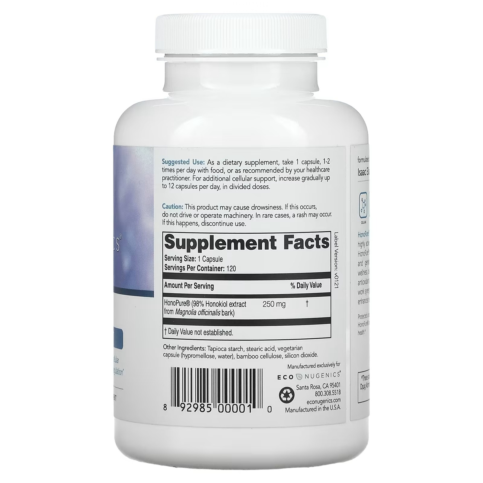 Econugenics, HonoPure, 120 Vegetarian Capsules_1