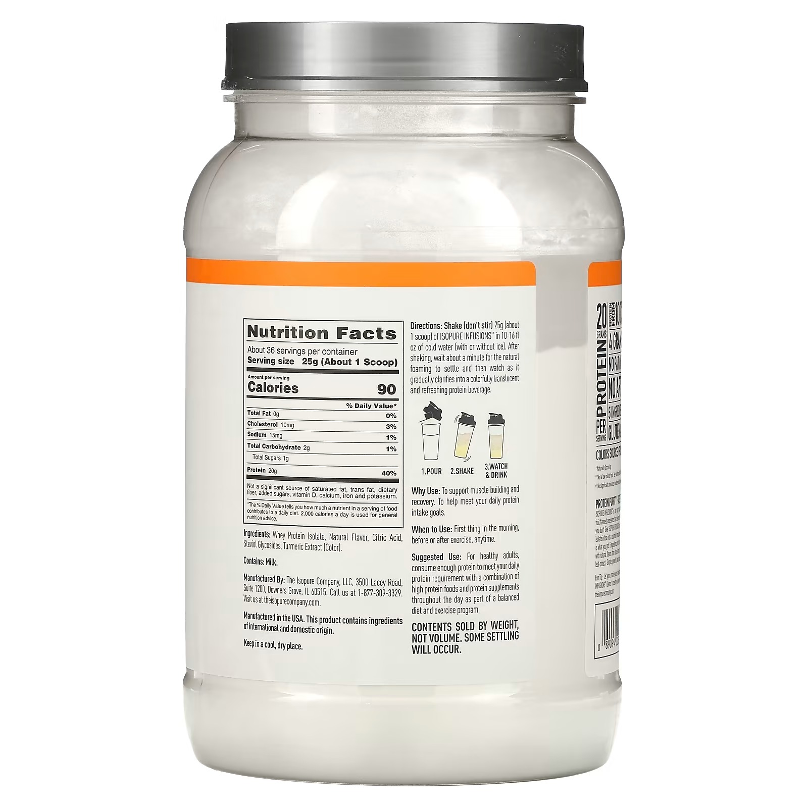 Isopure, Infusions Protein Powder, Citrus Lemonade, 1.98 lb (900 g)_1