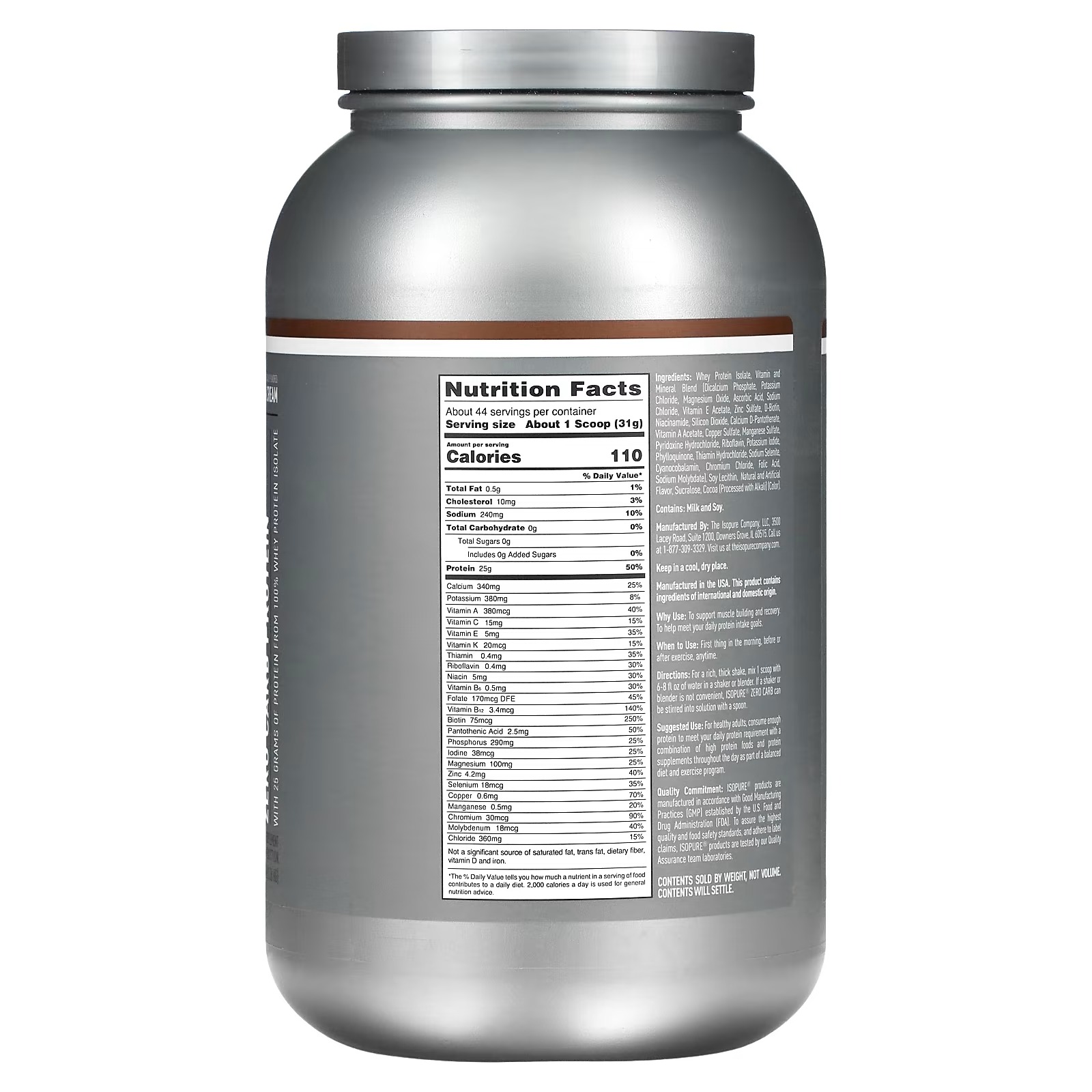 Isopure, Zero Carb, Protein Powder, Cookies & Cream, 3 lb (1.36 kg)_1