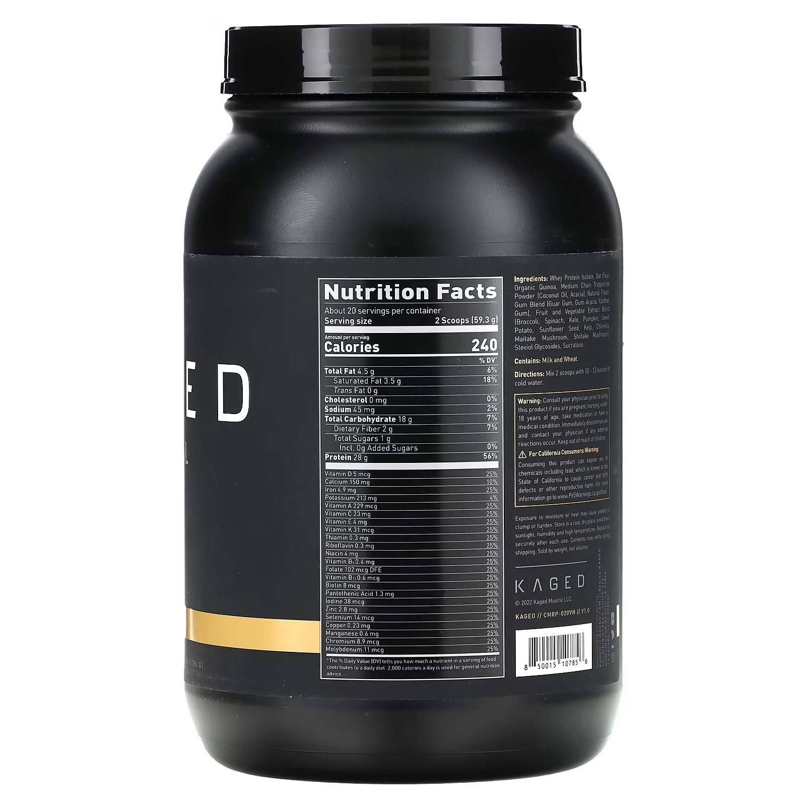 Kaged, Clean Meal, Meal Replacement, Vanilla Cake, 2.61 lb (1186 g)_1