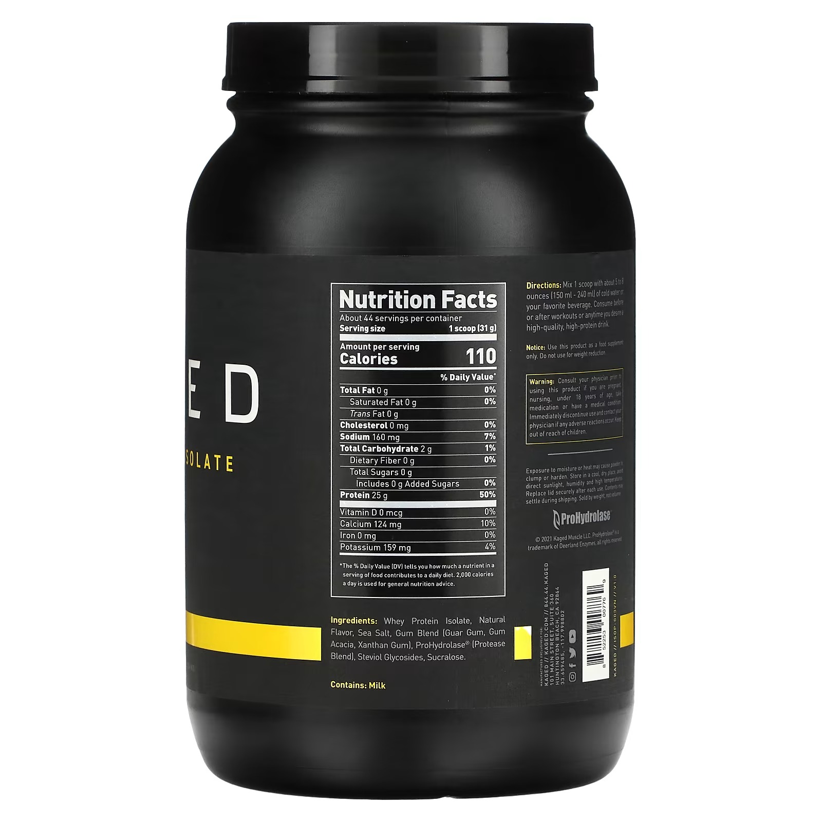 Kaged, Whey Protein Isolate, Vanilla, 3 lb (1.36 kg)_1