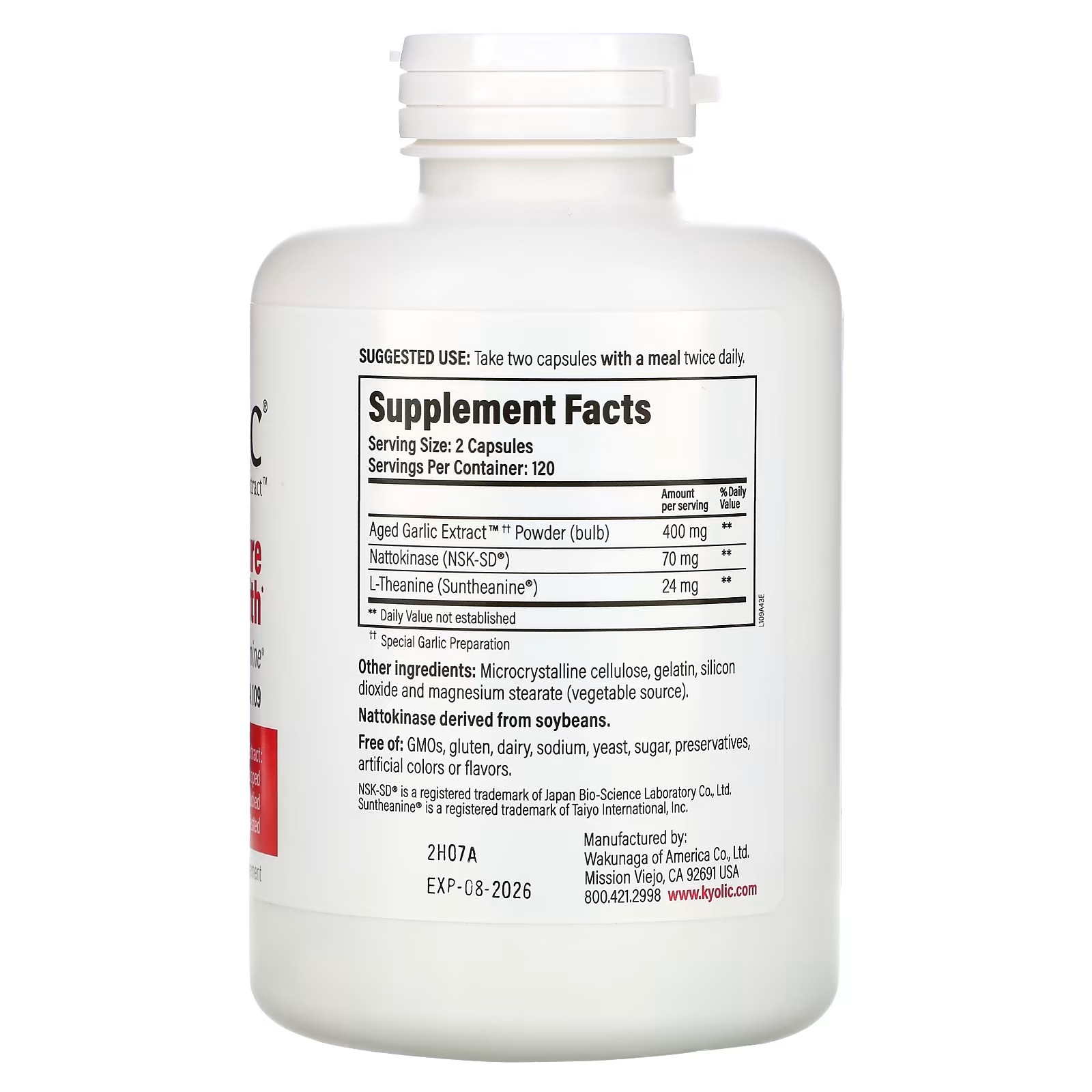 Kyolic, Aged Garlic Extract, Blood Pressure Health, Formula 109, 240 Capsules1