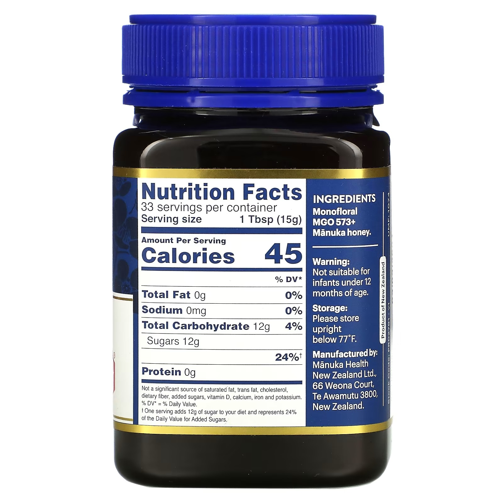 Manuka Health, Manuka Honey, MGO 573+, 17.6 oz ( 500 g)_1