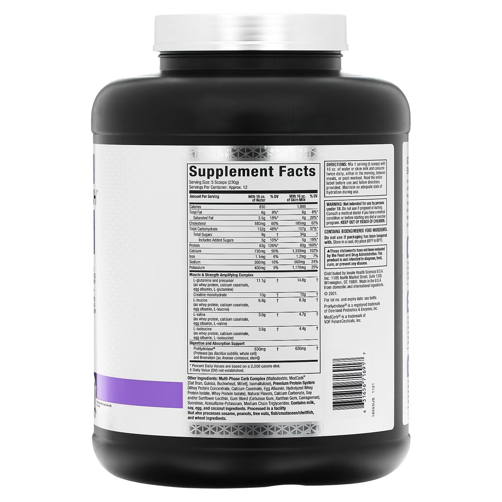 MuscleTech, Mass Tech Elite, Vanilla Cake, 6 lbs (2.72 kg)_1