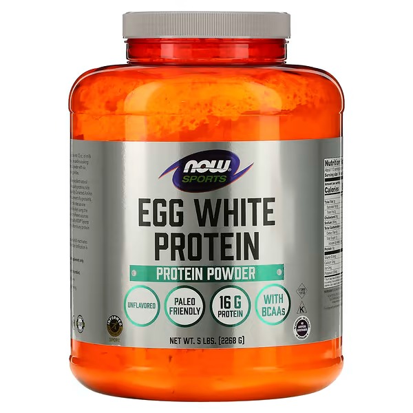 NOW Foods, Sports, Egg White Protein Powder, Unflavored, 5 lbs (2,268 g)