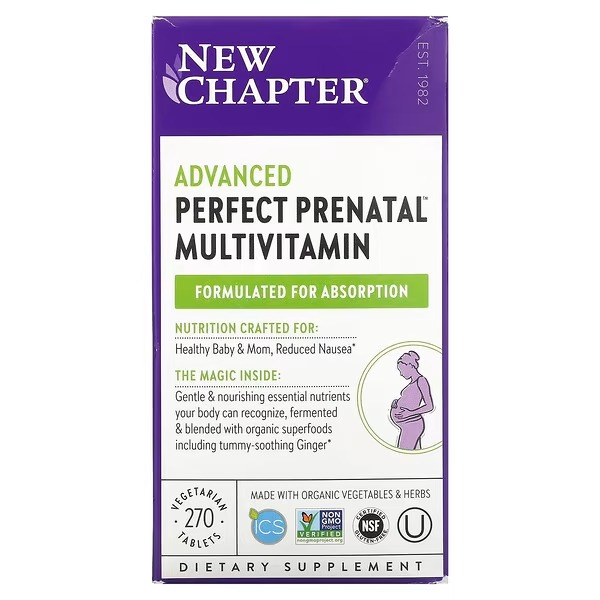 New Chapter, Advanced Perfect Prenatal Multivitamin, 270 Vegetarian Tablets_1