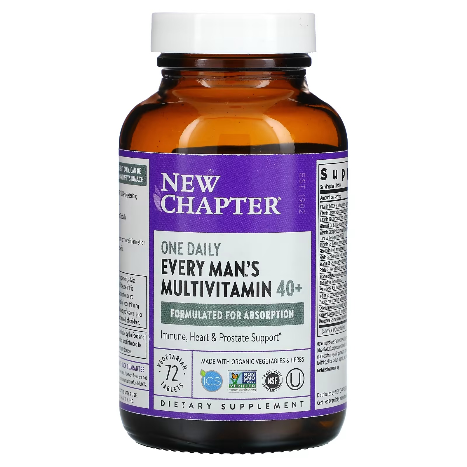 New Chapter, Every Man's One Daily 40+ Multivitamin, 72 Vegetarian Tablets2