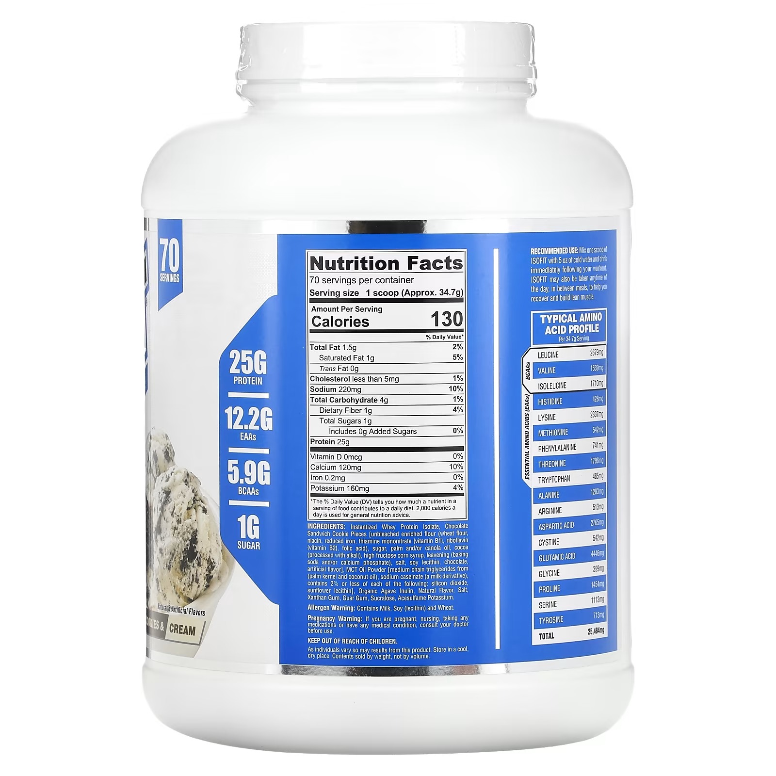 Nutrex Research, IsoFit, Cookies & Cream, 5 lbs (2429 g)_1