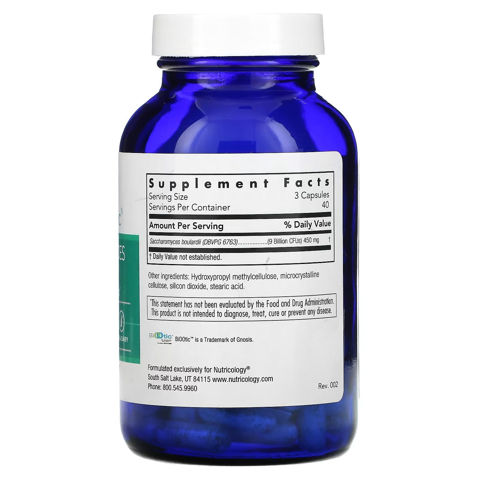 Nutricology, Restore-Biotic, Saccharomyces Boulardii, 120 Vegetarian Capsules1