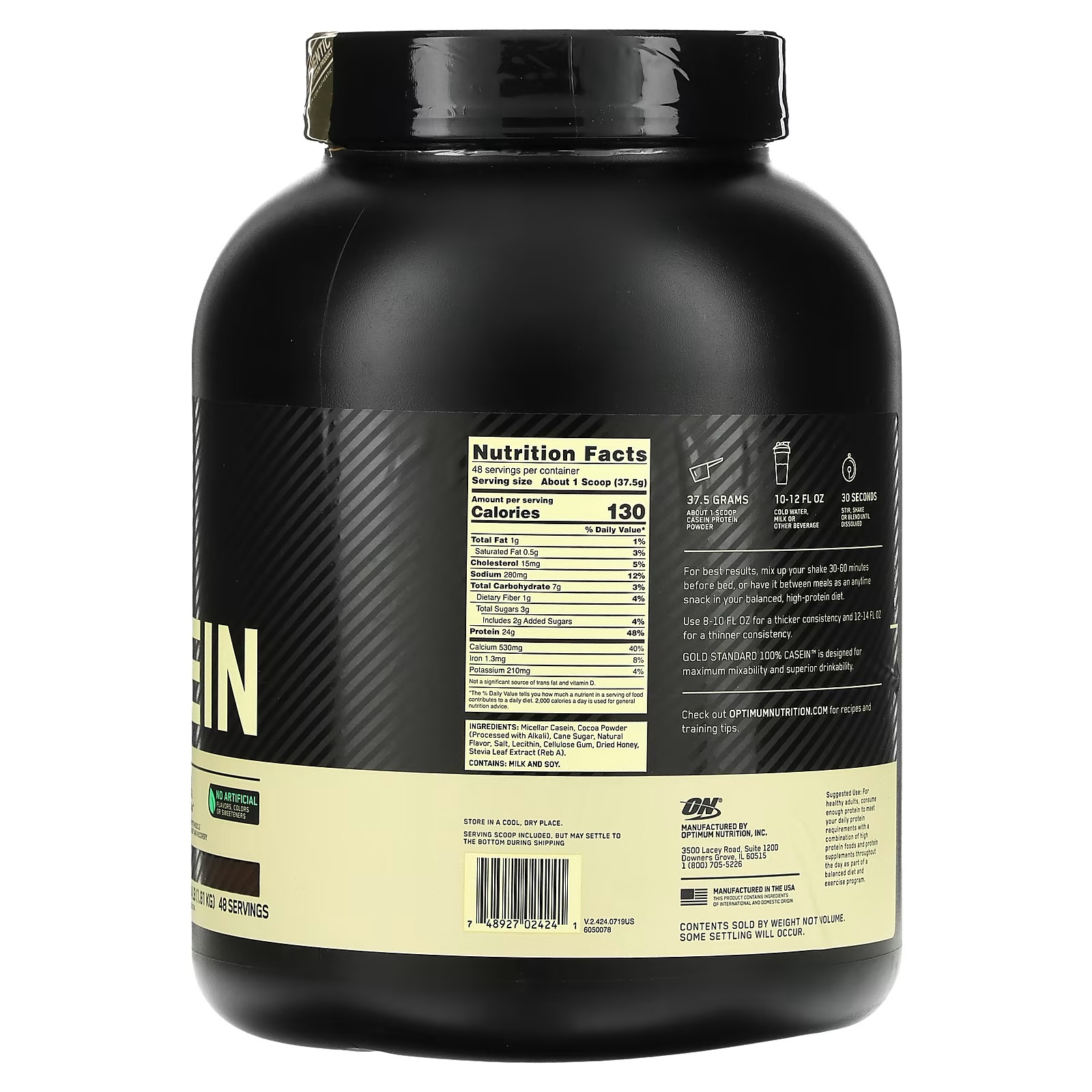 Optimum Nutrition, Gold Standard 100% Casein, Chocolate, 4 lb (1.81 kg)_1