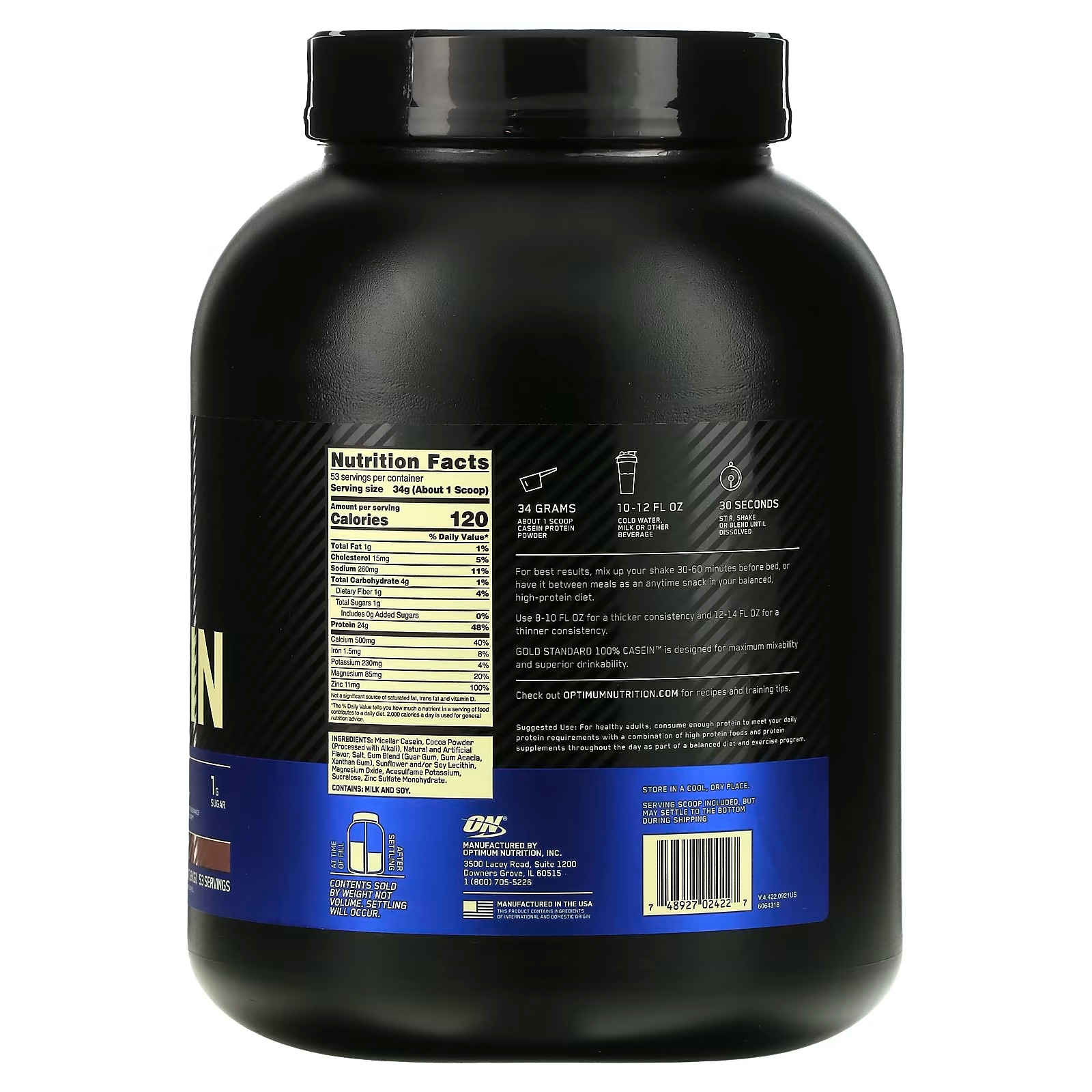 Optimum Nutrition, Gold Standard 100% Casein, Chocolate Supreme, 3.97 lb (1.8 kg)_1