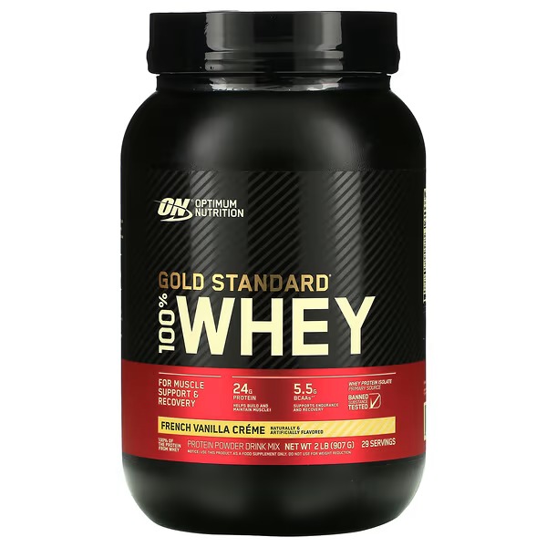 Optimum Nutrition, Gold Standard 100% Whey, French Vanilla Crème, 2 lb (907 g)