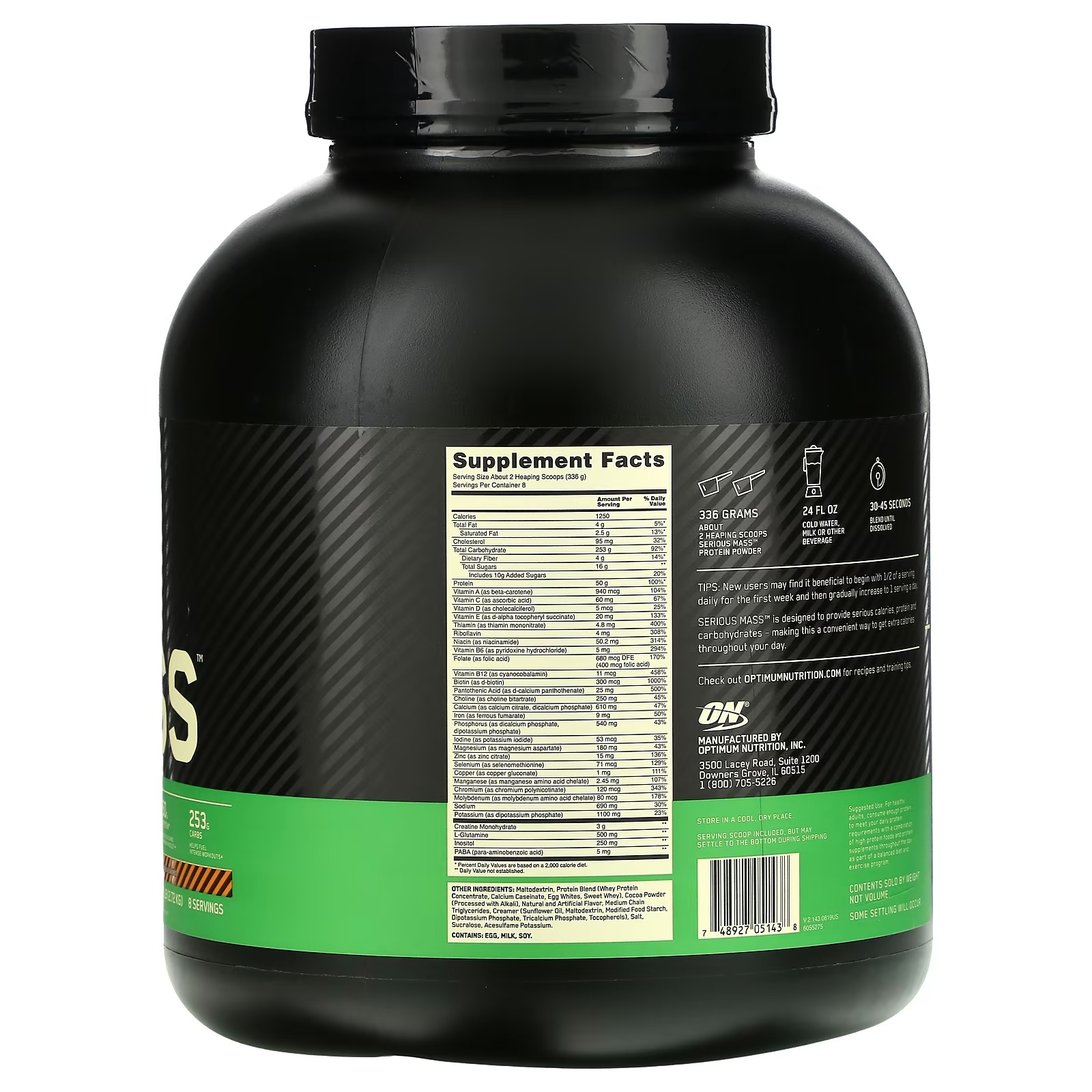Optimum Nutrition, Serious Mass, Protein Powder Supplement, Chocolate Peanut Butter, 6 lb (2.72 kg)_1