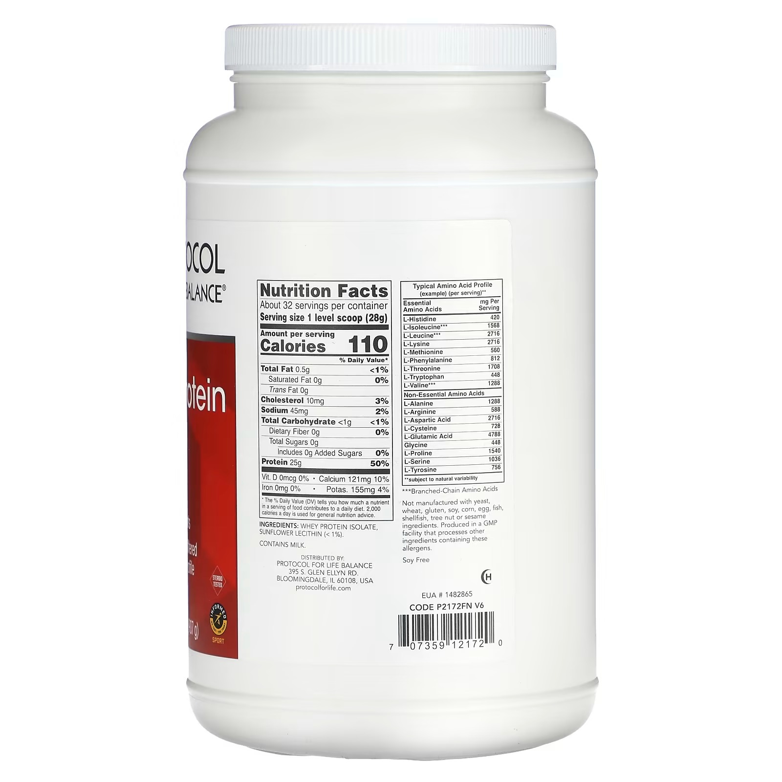 Protocol for Life Balance, Whey Protein Isolate, Unflavored, 2 lbs (907 g)_1