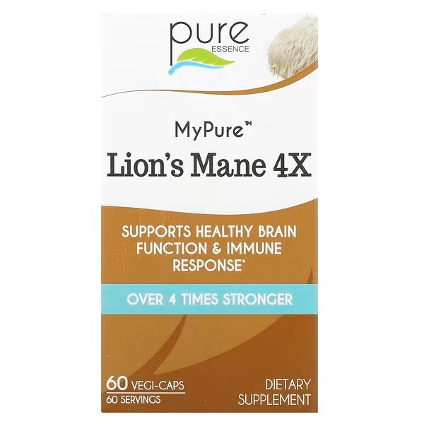 Pure Essence, MyPure, Lion's Mane 4X, 60 Vegi-Caps