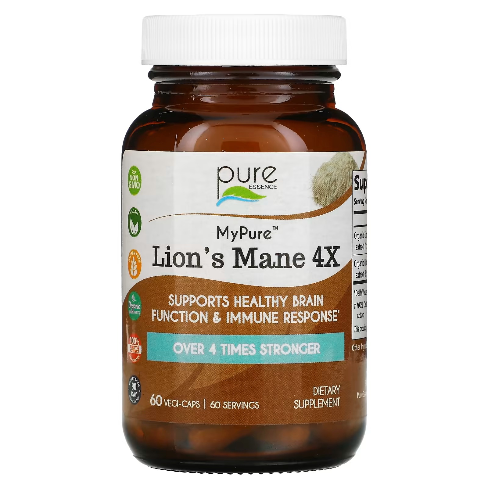 Pure Essence, MyPure, Lion's Mane 4X, 60 Vegi-Caps2