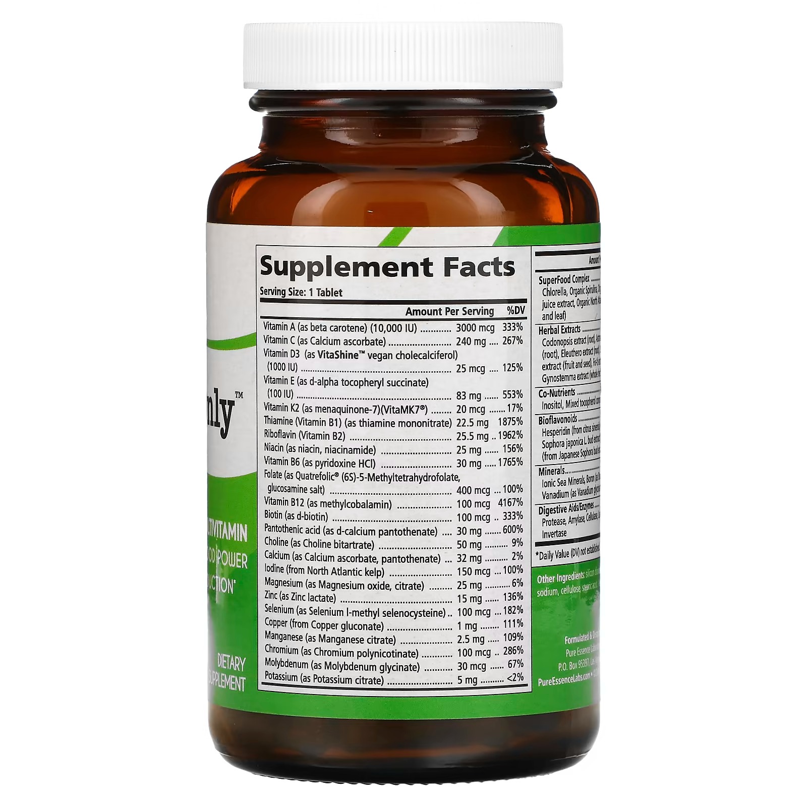 Pure Essence, One 'n' Only, Whole Food Based Multivitamin, 90 Tablets1