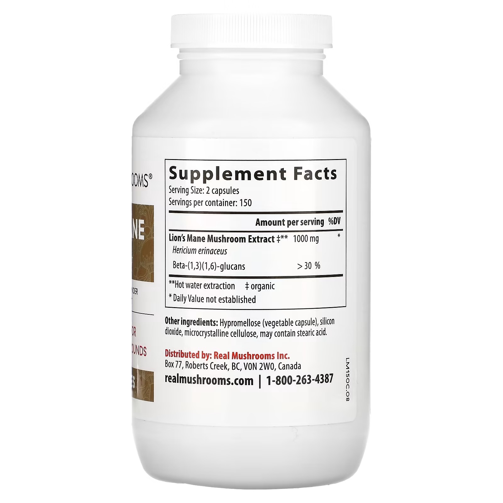 Real Mushrooms, Lion's Mane, Mushroom Extract Powder, 300 Capsules1