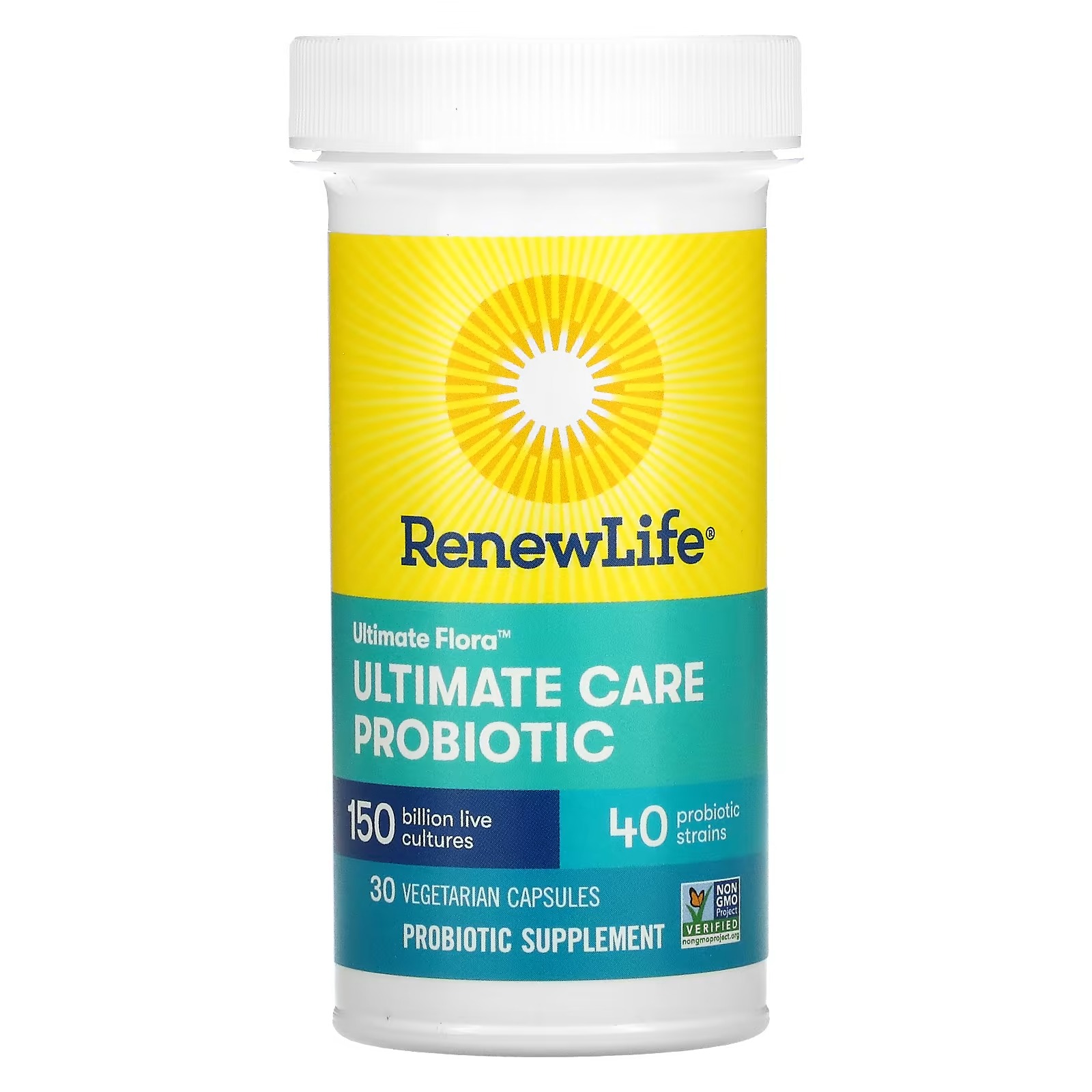 Renew Life, Ultimate Flora, Ultimate Care Probiotic, 150 Billion Live Cultures, 30 Vegetarian Capsules _1