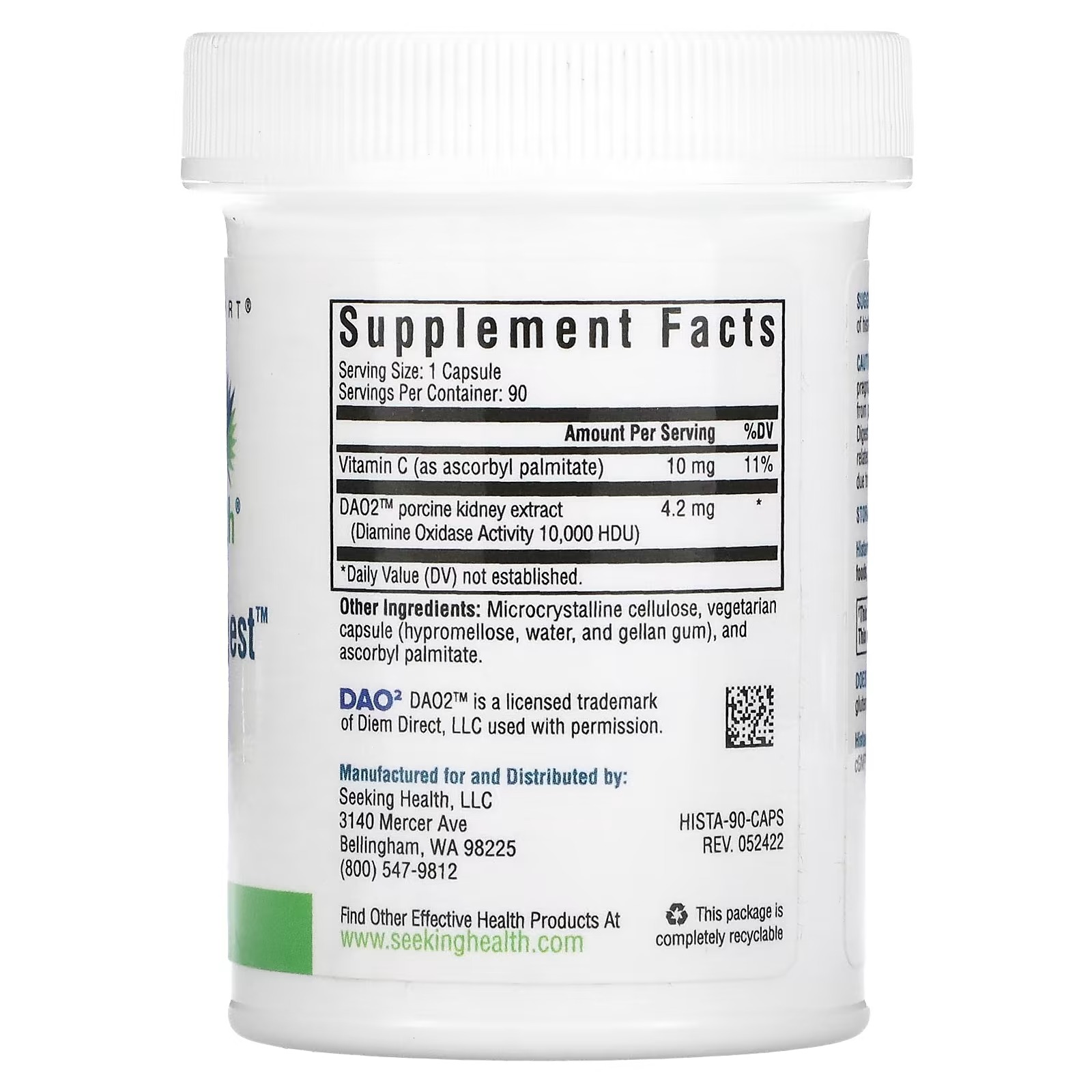 Seeking Health, Histamine Digest, 90 Capsules_1