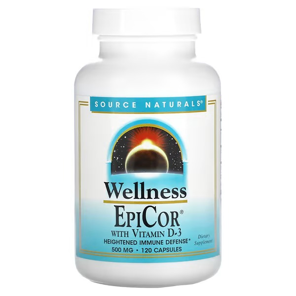 Source Naturals, EpiCor with Vitamin D-3, 500 mg, 120 Capsules
