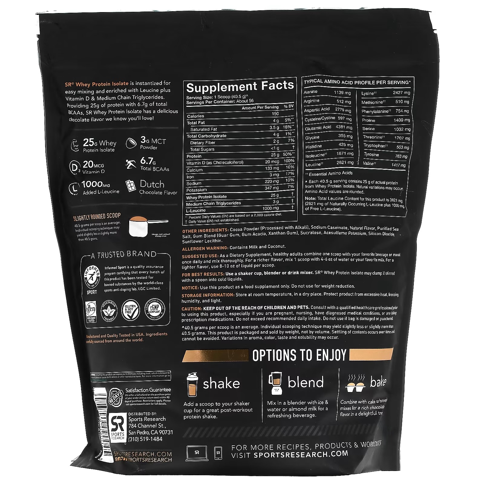 Sports Research, Whey Protein Isolate, Dutch Chocolate, 5 lbs (2.27 kg)_1