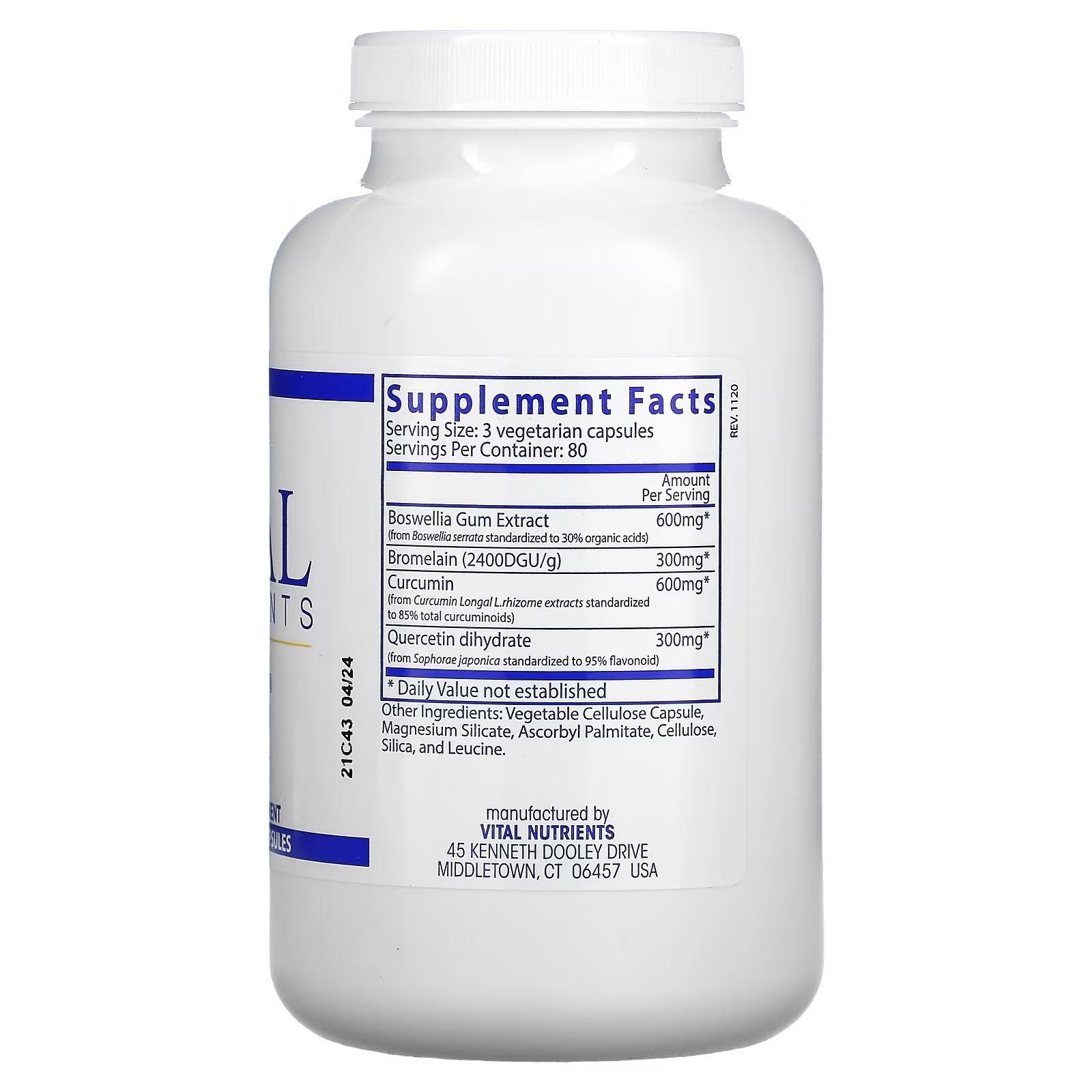 Vital Nutrients, BCQ, 240 Vegetarian Capsules_1