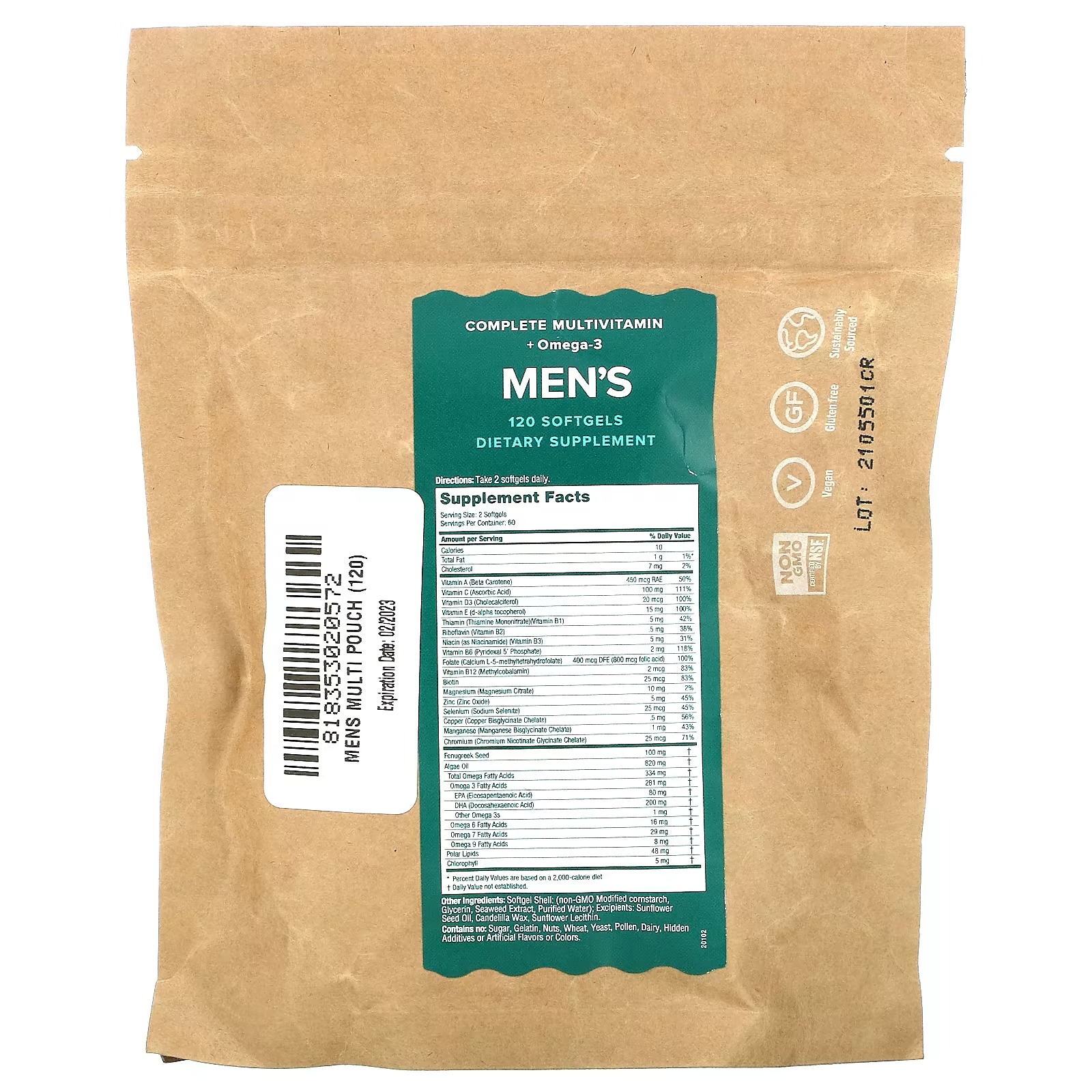 iWi, Men's Multivitamin + Omega-3, 120 Softgels_1